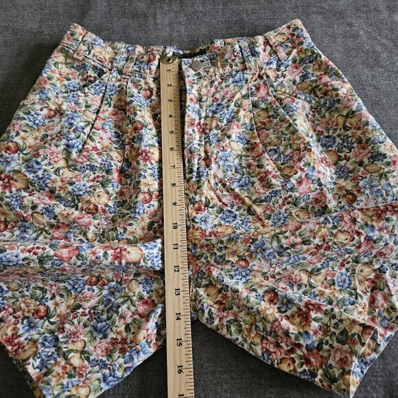 Willowbend Shorts Womens 12 Floral Cotton Twill Pockets Retro Boho USA Made Vtg - Picture 6 of 15